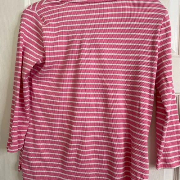 Tommy Hilfiger Womens Pink & White top with drawstring - Picture 4 of 4